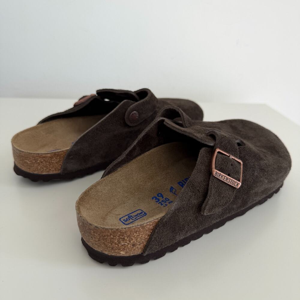Birkenstock Boston Clog Womens 8 EU39 Brown Mocha Soft Footbed Suede Leather - Picture 6 of 13